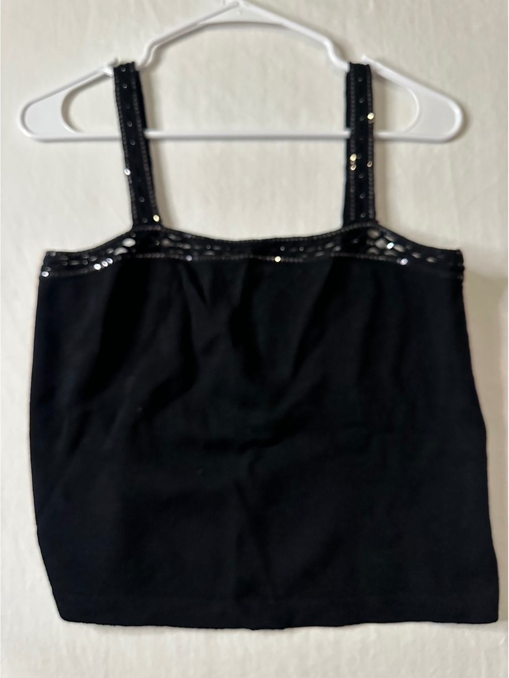 St. John Black Embellished Sequin Camisole Tank Top Women’s Small Sleeveless